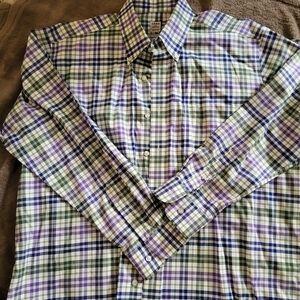 SERO by Forestet Men's Plaid Shirt - Purple, Green, and White